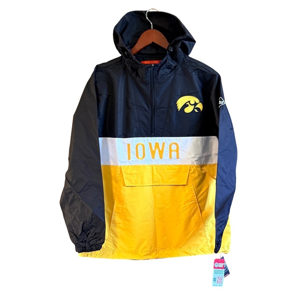 NEW Iowa Hawkeyes Alpha Anorak Pullover Jacket Mens Medium Windbreaker - Picture 3 of 14